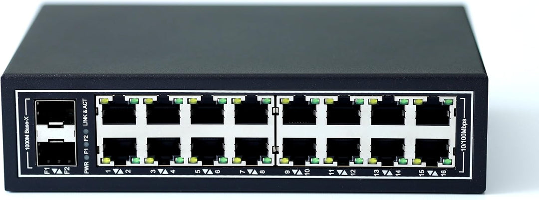 WIWAV WDH-16ET2GF-DC 10/100Mbps Nicht verwaltete 18-Port-Gigabit-Industrie-Ethernet-Switches mit DIN