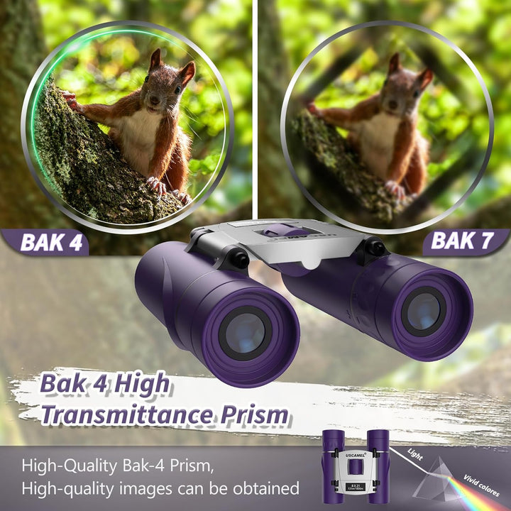 USCAMEL Fernglas Für Kinder und Erwachsene, 8×21 Klein Fernglas, Vogelbeobachtung Kompakt Fernglas f