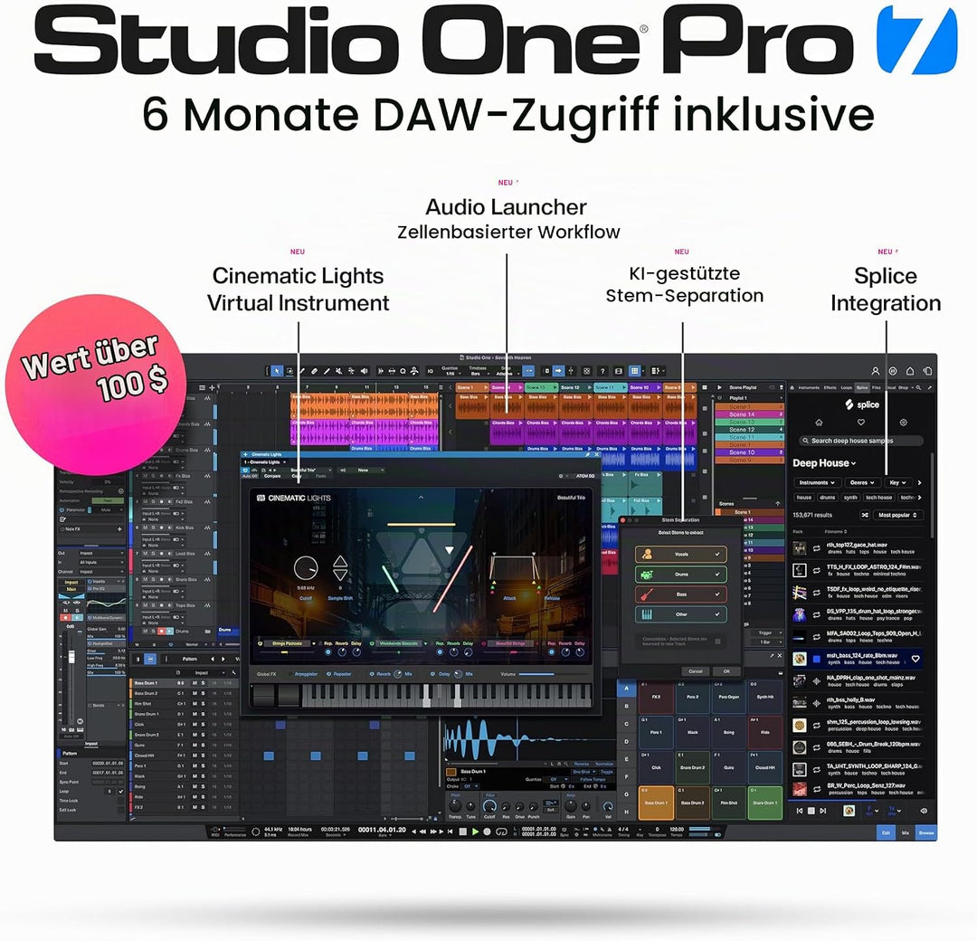 PreSonus AudioBox GO, USB C Audio-Interface für die Musikproduktion inklusive Aufnahmesoftware (DAW)