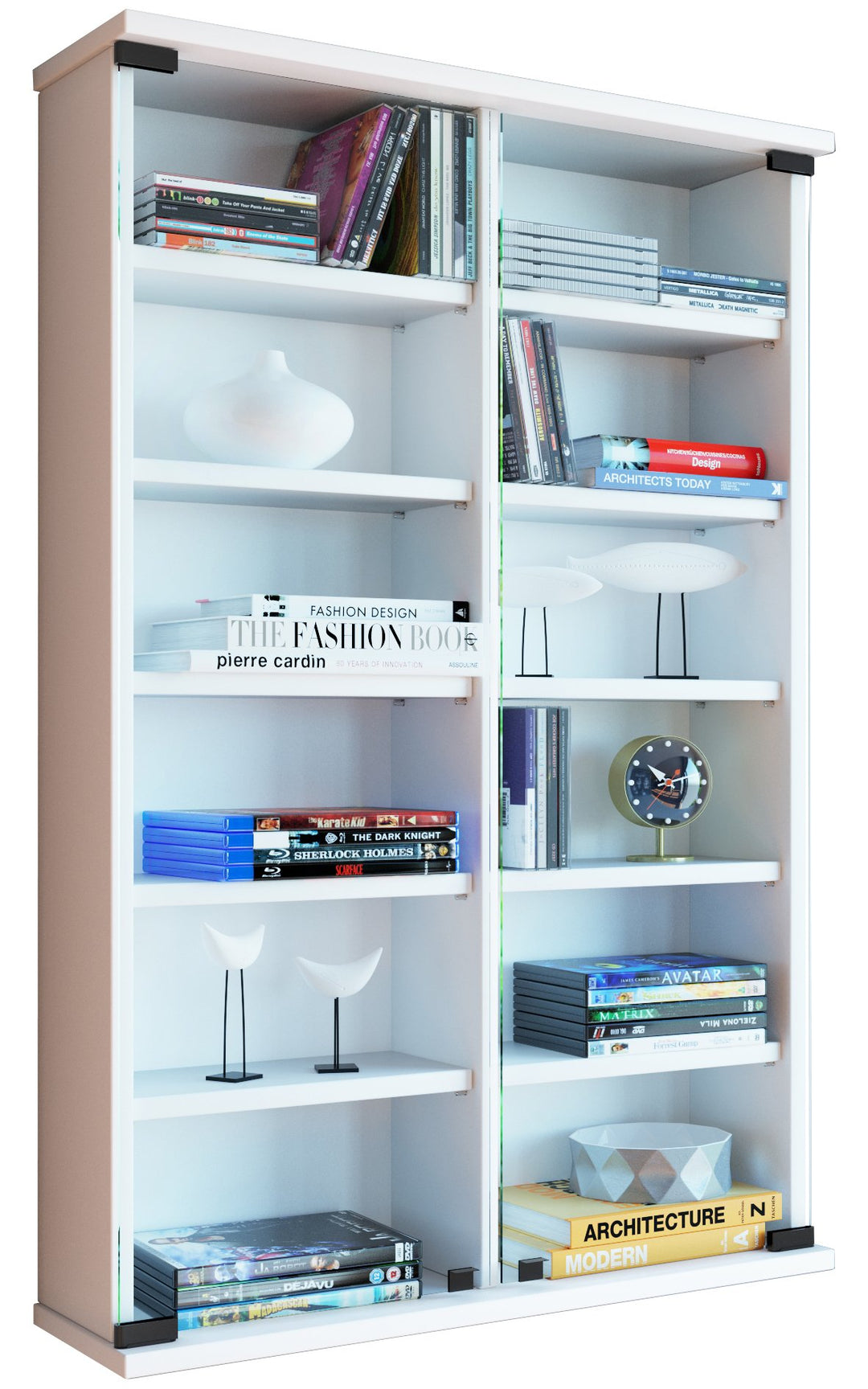 VCM Wandregal Hängeregal Wandschrank Hängeschrank Wandvitrine Wandschrank Weiss 18 x 60 x 91,5 cm "Z