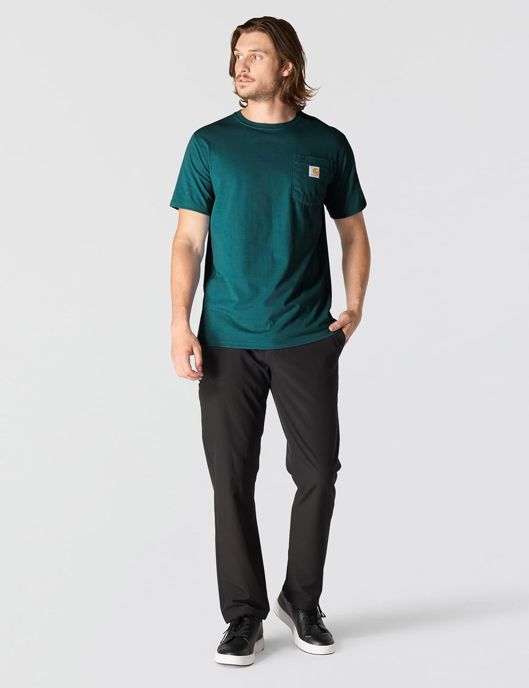 Carhartt Herren T-Shirt Force Flex Pocket S Greenstone, S Greenstone