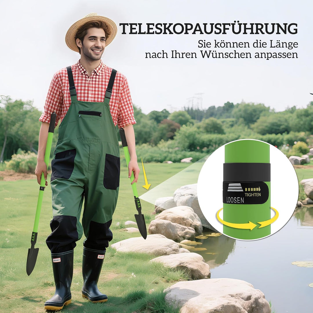 Outsunny Gartenwerkzeug-Set 4 Stück Gartengeräte-Set mit Schaufel Gartenhacke Gartenrechen Laubreche