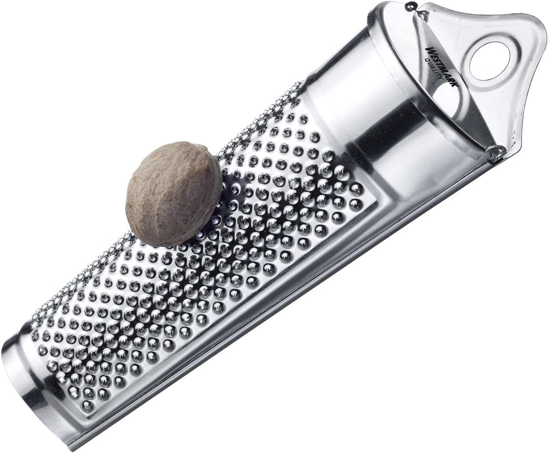 Westmark 1 Muskatmühle + 1 Muskatreibe, mit Vorratsfläche, Kunststoff/Rostfreier Edelstahl, Silber/T