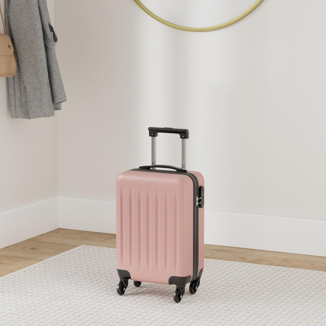 KONO Hartschale Koffer Trolley Rollkoffer Zwillingsrollen ABS Handgepäck Bordgepäck 4 Rollen, 48cm 2