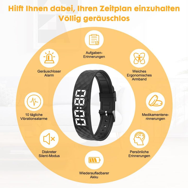 CEWROM Vibrationswecker Armband, Vibrationsalarm Erinnerung Uhr, Silent Vibrating Alarm Reminder Wat