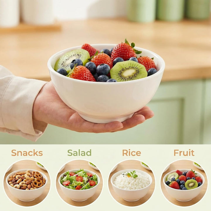 4 Stück Keramik Suppenschalen Weiss, 26 oz/770 ml, 15 cm