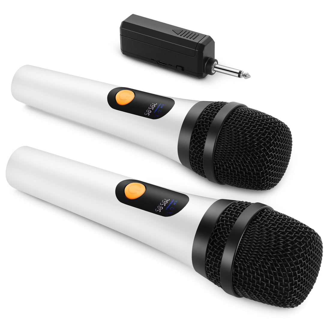 ALPOWL Kabelloses Mikrofon, Duales Digitales Dynamisches Bluetooth Mikrofon mit wiederaufladbarem Em