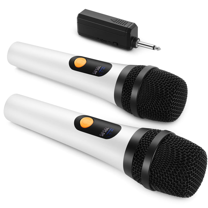 ALPOWL Kabelloses Mikrofon, Duales Digitales Dynamisches Bluetooth Mikrofon mit wiederaufladbarem Em