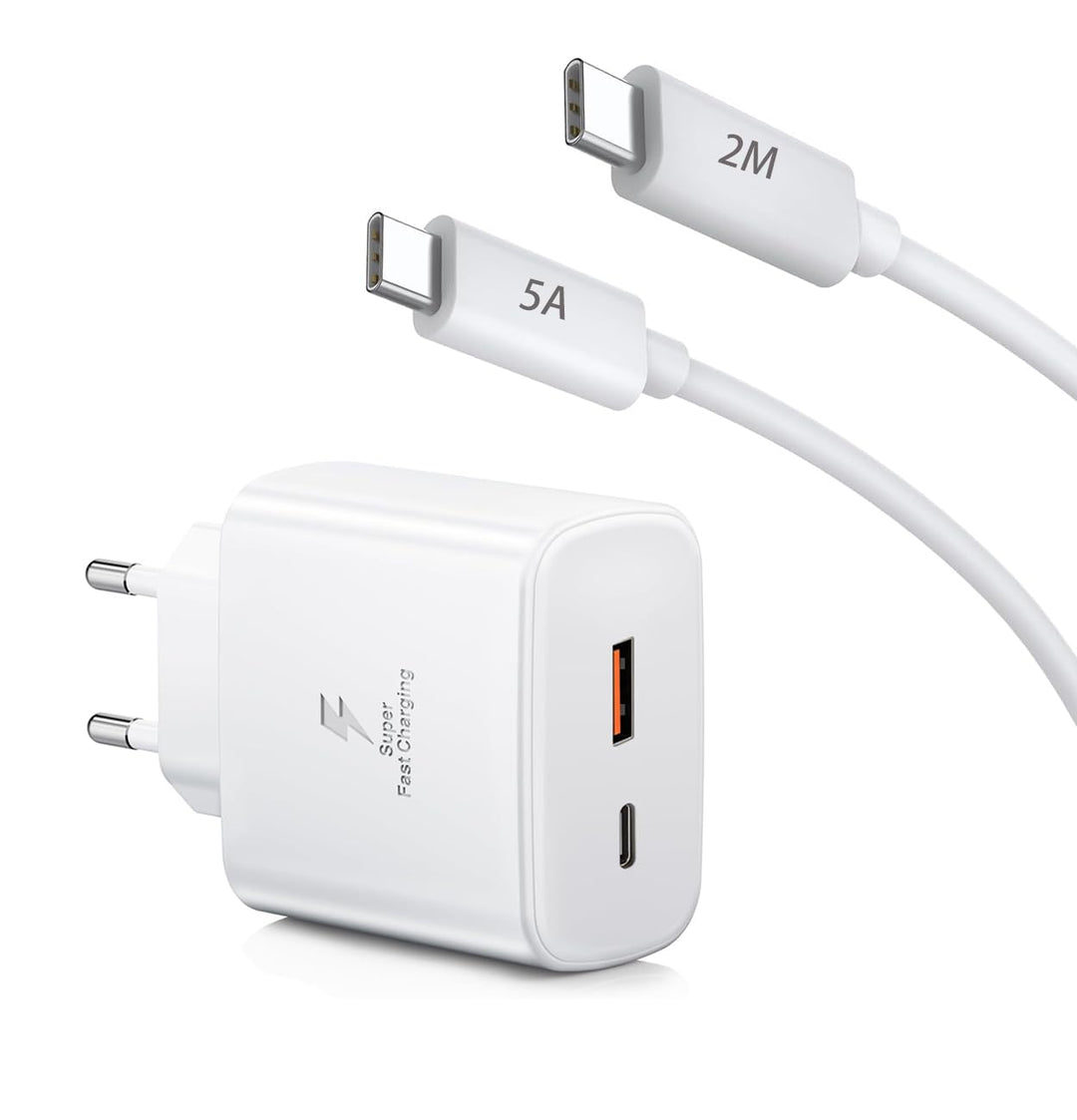 45W USB C Schnellladegerät Ladegerät mit USB Adapter 2 Ports Ladeadapter für Samsung S26 S25 S24 S23