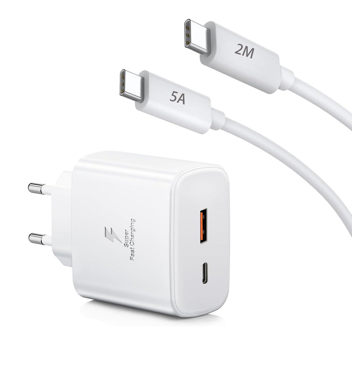 45W USB C Schnellladegerät Ladegerät mit USB Adapter 2 Ports Ladeadapter für Samsung S26 S25 S24 S23