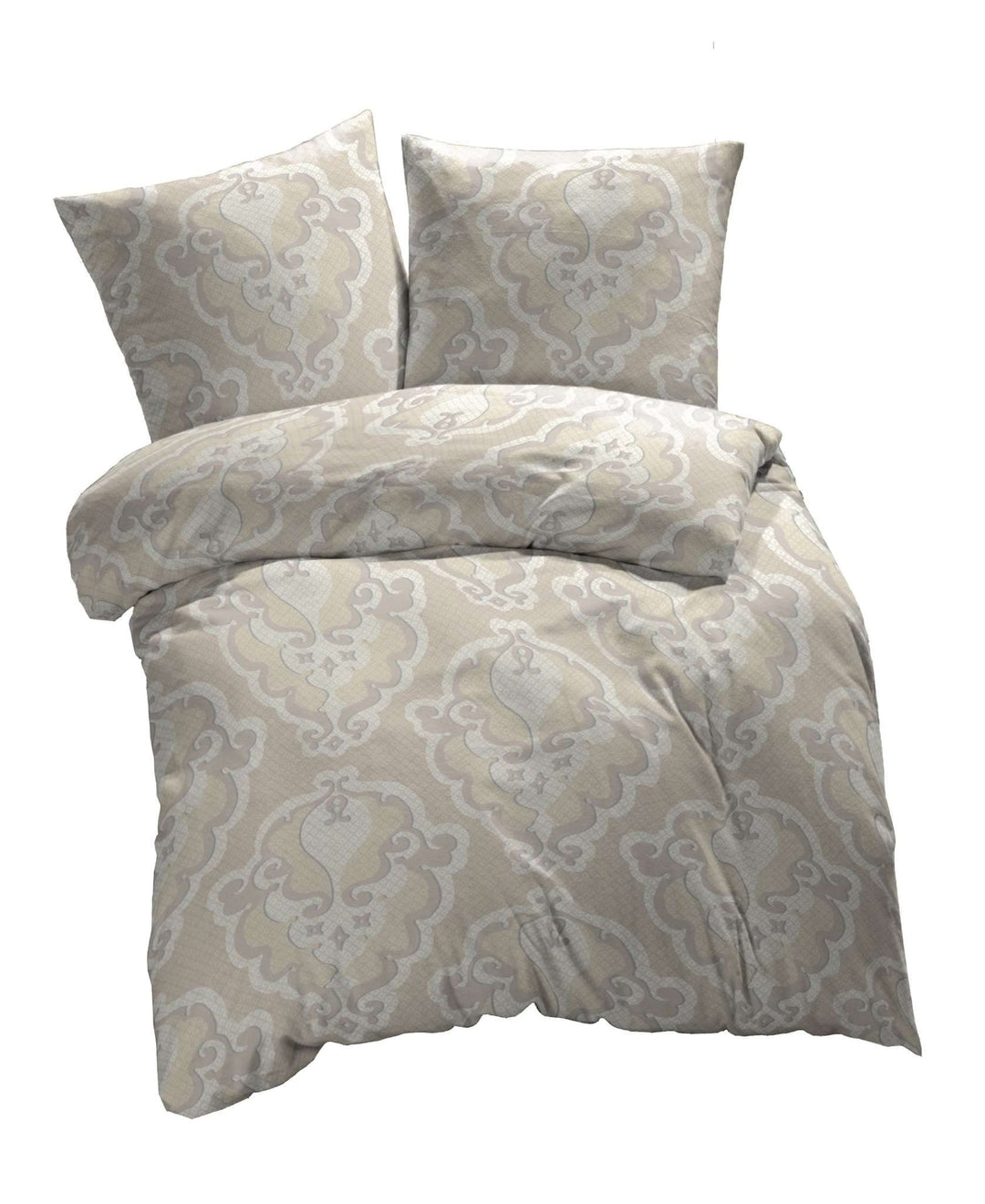 etérea Bettwäsche 155x220 Baumwolle Bettwäsche-Sets - Trisa Beige Orange - Reissverschluss, Renforcé