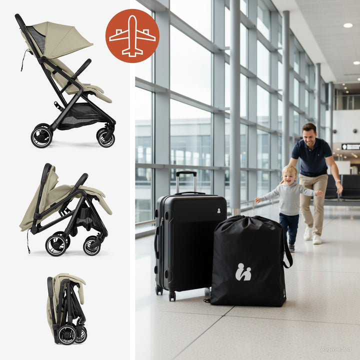 hauck Fly N Care - Ultrakompakter und Leichter Reisebuggy Einhändig Faltbar, mit Liegeposition ab Ge