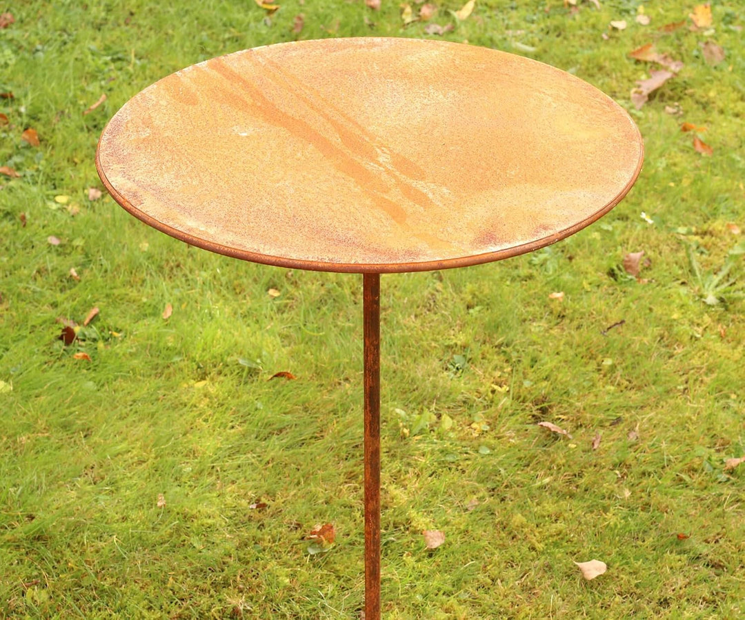 Rost Tisch rund 50 cm Durchmesser mit Erdspiessen