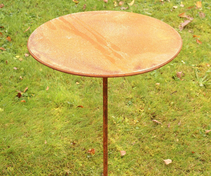 Rost Tisch rund 50 cm Durchmesser mit Erdspiessen