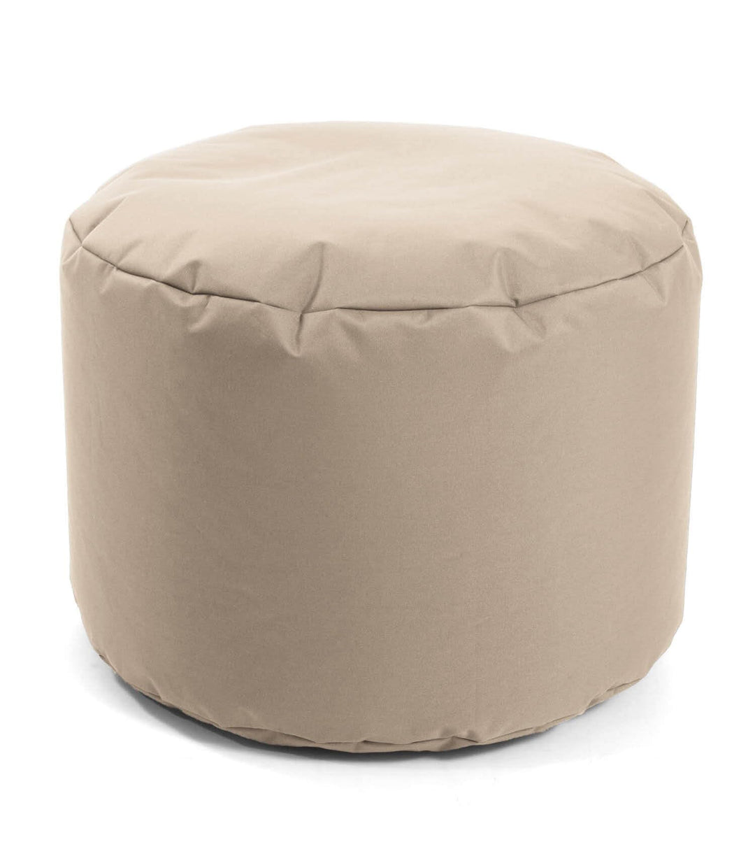 mokebo® Outdoor Pouf o. Hocker 60x40cm in Beige für Balkon & Garten 'Der Ruhepouf', Sitzhocker rund,