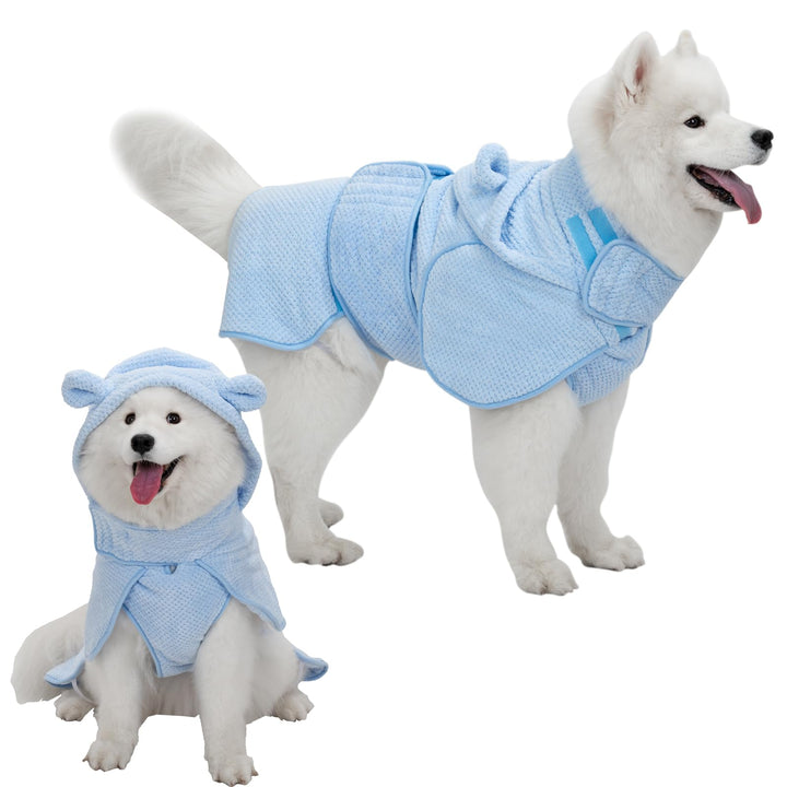 Bademantel Hund für Mittelgrosse/Grosse Hunde, Zweischichtig Verdickte Trockentücher für Hunde, Mikr
