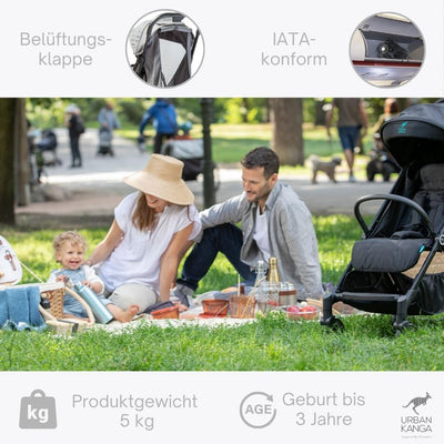 Urban Kanga Wallaby Reisebuggy Flugzeug Handgepäck Leichter und Kompakter Kinderwagen Buggy mit Lieg