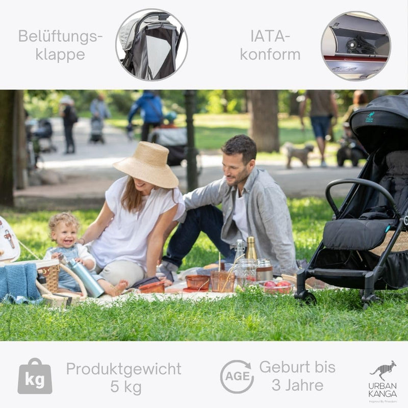 Urban Kanga Wallaby Reisebuggy Flugzeug Handgepäck Leichter und Kompakter Kinderwagen Buggy mit Lieg