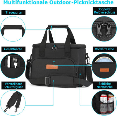 Tavaler Kühltasche 15L/20L/30L Isoliertasche Klein Kühltaschen Faltbar Picknicktasche Gross Lunchtas