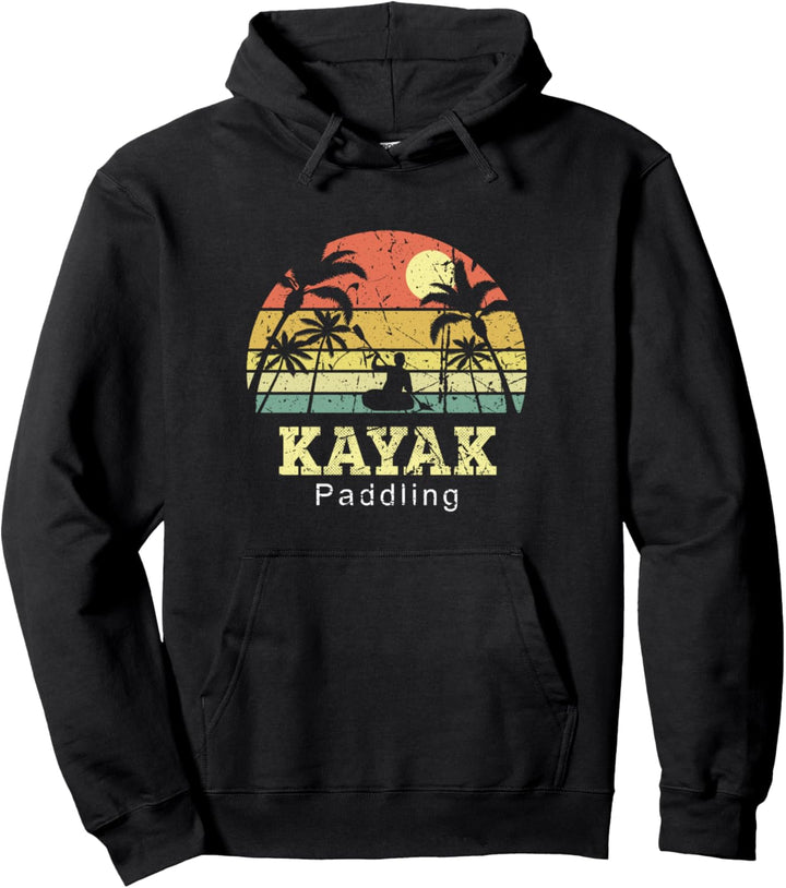 Vintage Kayak Paddling Palmen Kanu Shirt Kajak Pullover Hoodie