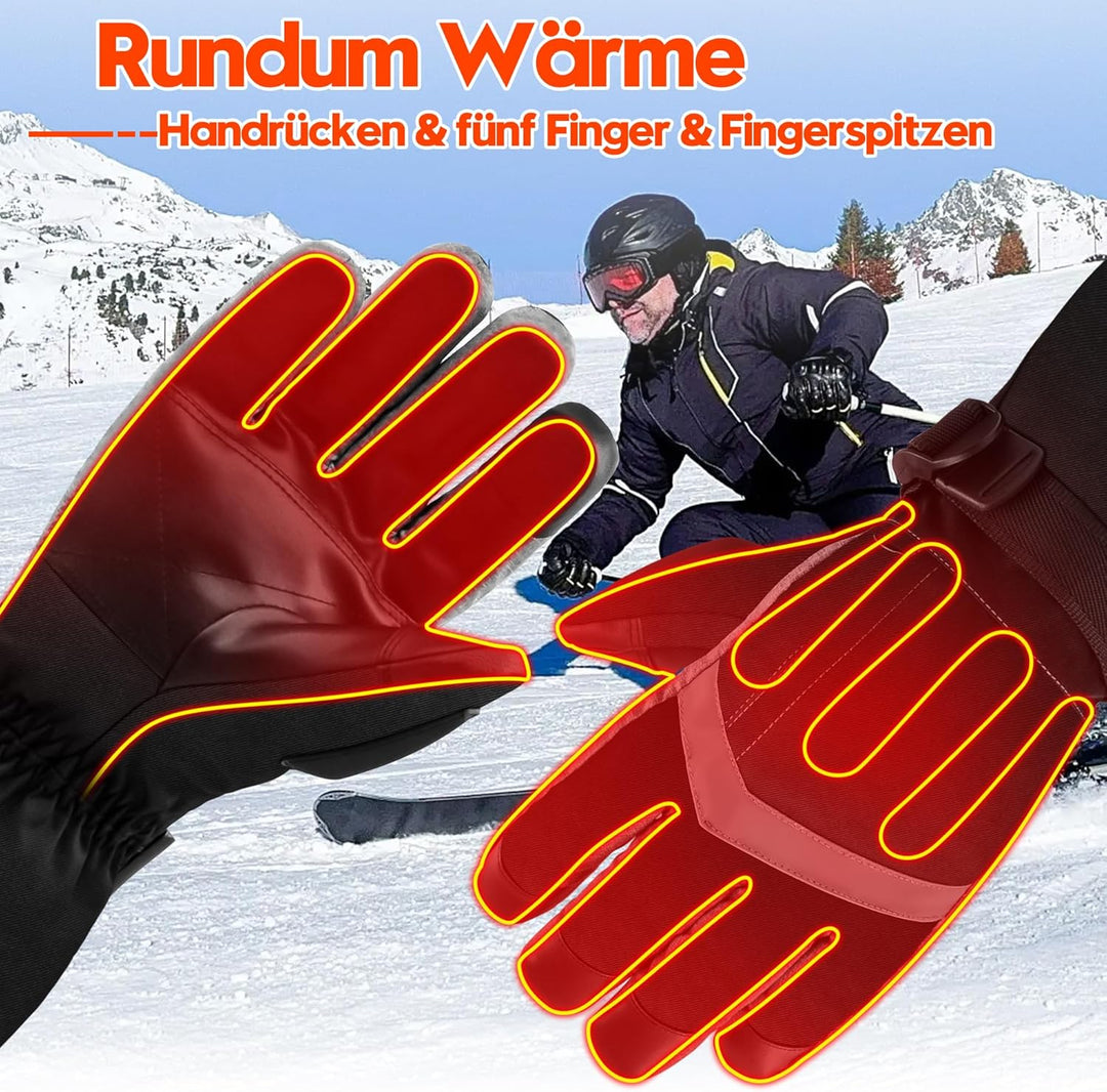 SVPRO Beheizte Handschuhe, 5V 6000mAh Wiederaufladbare Beheizte Skihandschuhe für Herren & Damen, Wa