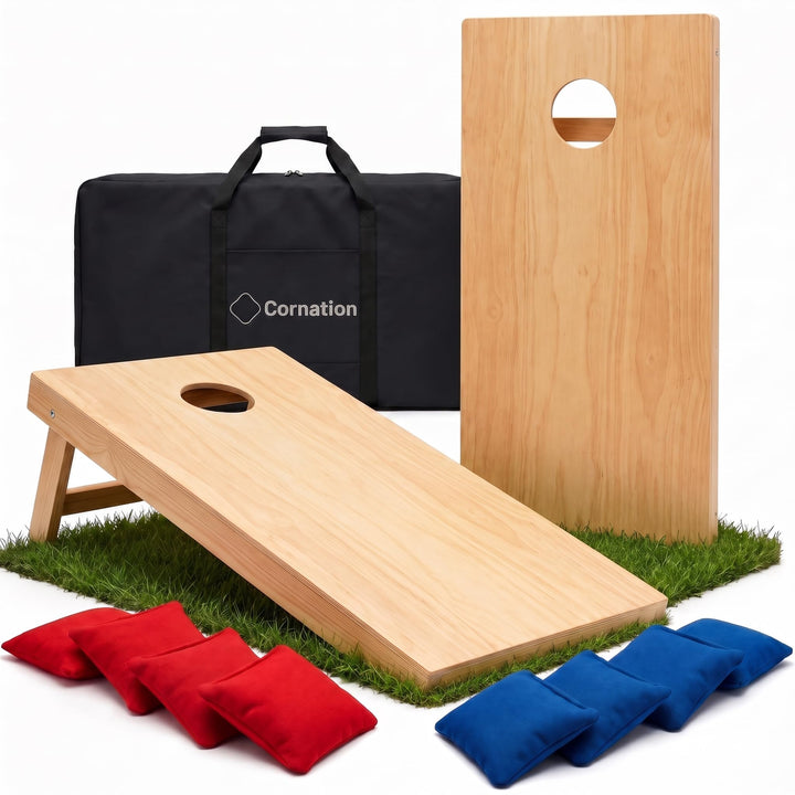 Cornhole Set aus Holz - 120x60cm - Hochwertiges Outdoor Wurfspiel für Garten & Freunde - inkl. 8 Bag