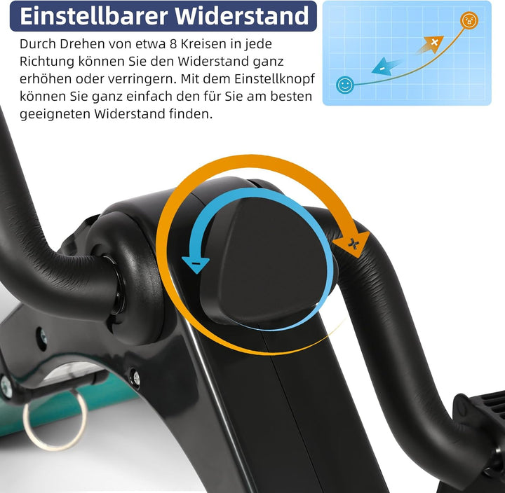 EVOLAND Mini Fitnessbike für zuhause, Arm und Beintrainer Fitnesstrainer, Sportgerät Heimtrainer, Ho