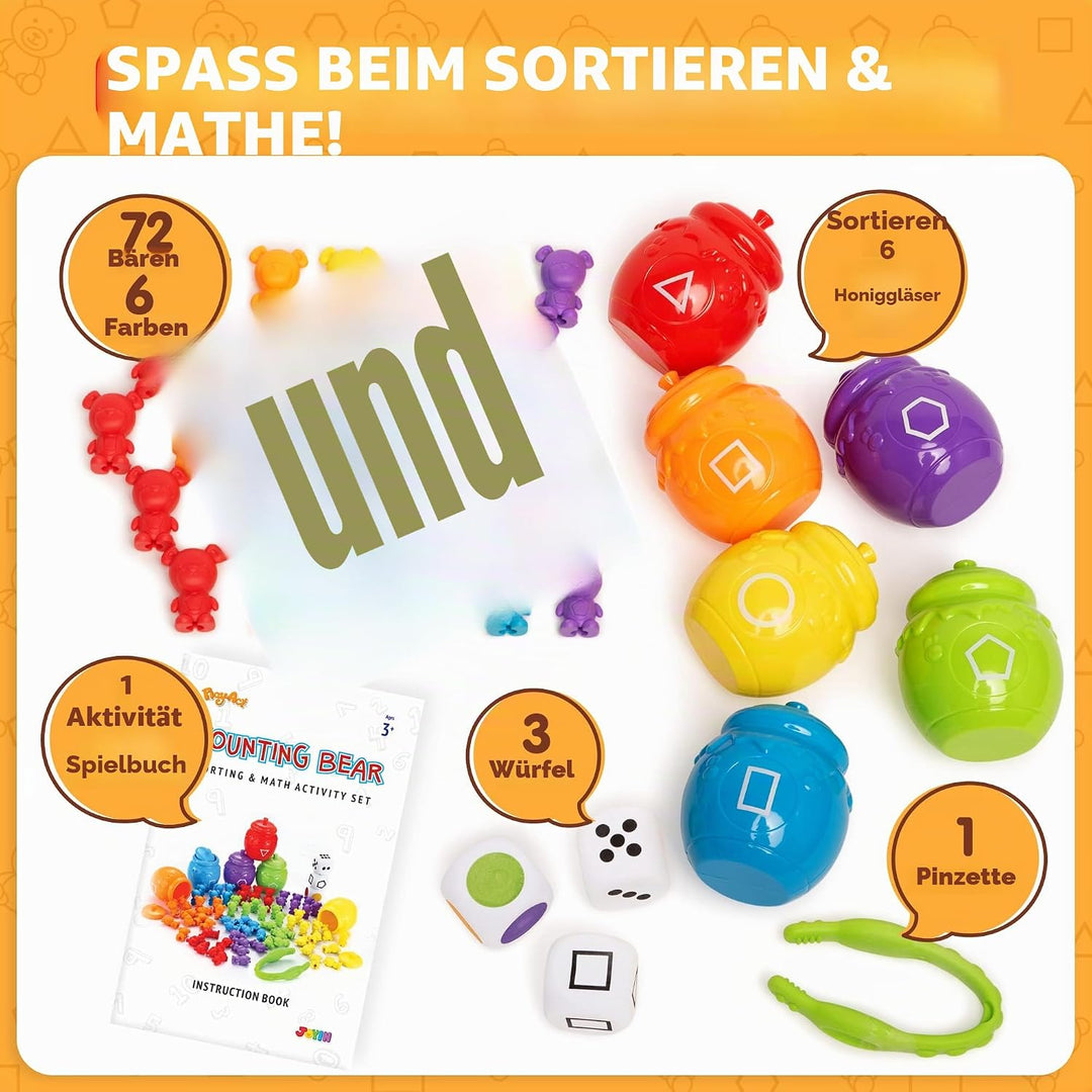 JOYIN Farben Lernen ab 2 3 4 5 Jahre,Montessori Mathe Spielzeug Mit Passenden Sortieren Tassen,Senso