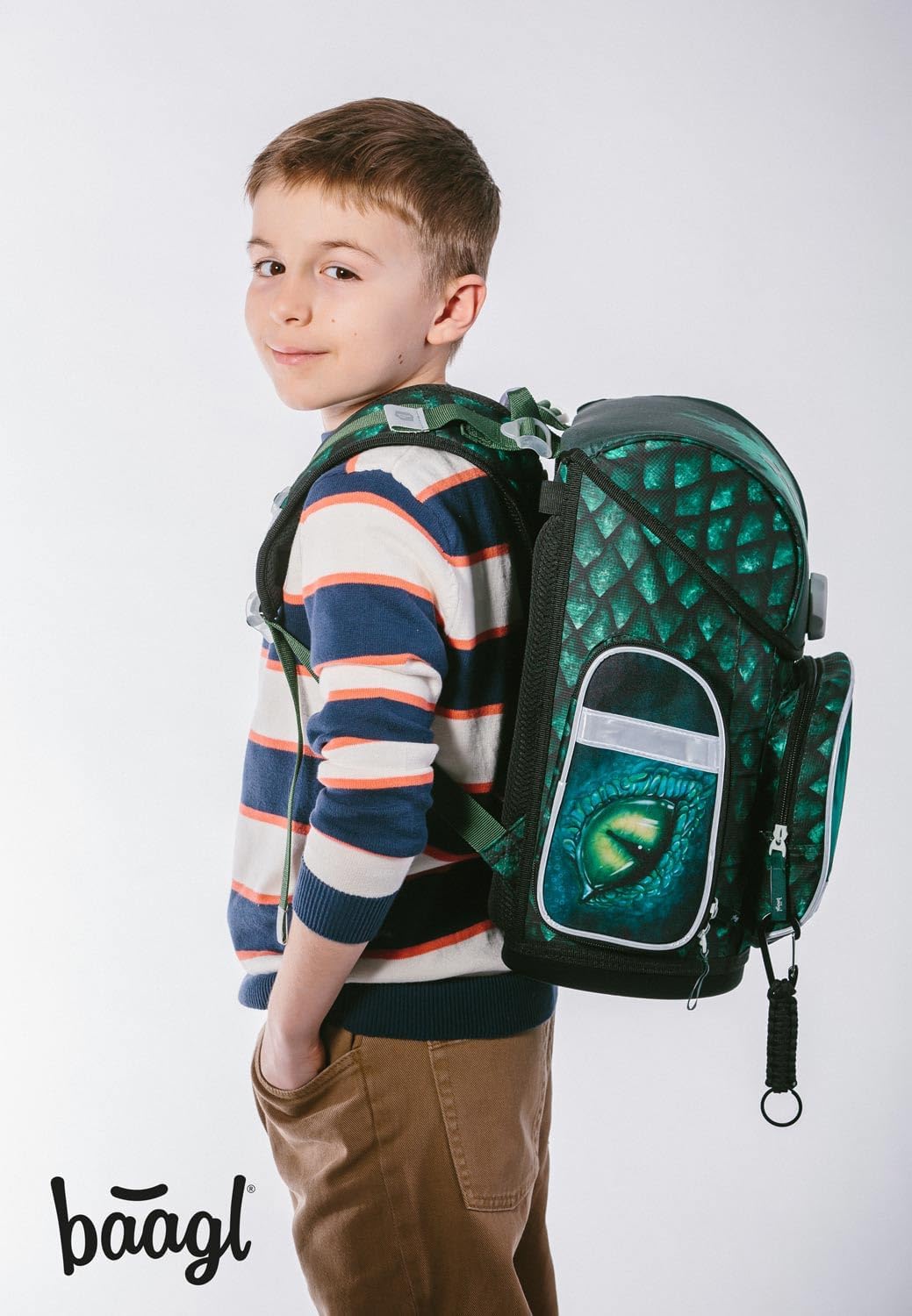 Baagl Schulranzen Set Jungen 5 Teilig, Ergo Schultasche ab 1. Klasse, Ergonomische Grundschule Ranze