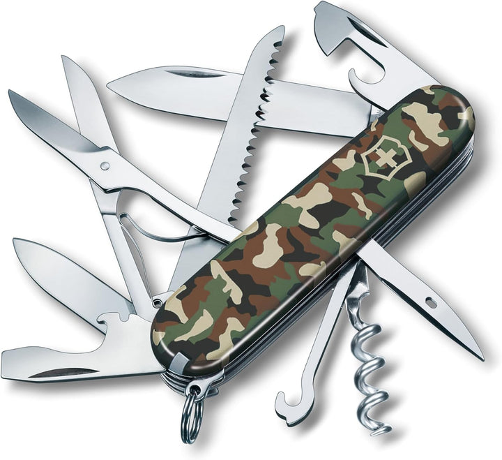 Victorinox Schweizer Taschenmesser Huntsman, Swiss Army Knife, Multitool, 15 Funktionen, Klinge, Kor