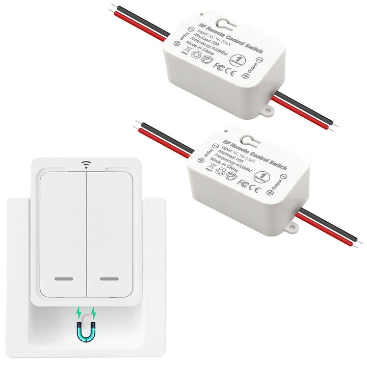 Tedeligo Funkschalter Licht Set, AC220V 230V 2000W drahtloser Funkempfänger Mobiler Funksender Und W
