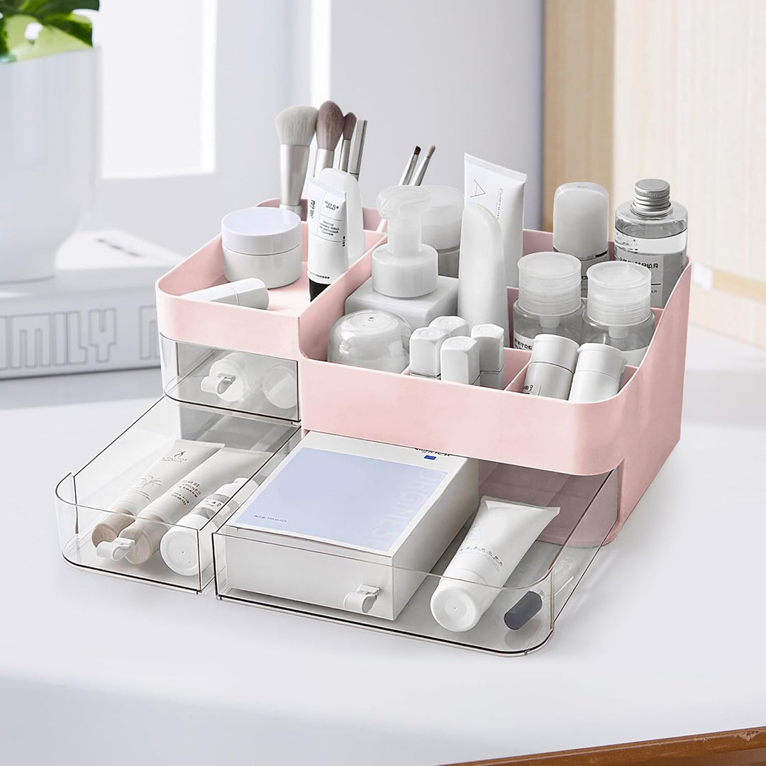 Lacuasmall Make Up Organizer Kosmetik Aufbewahrungsbox mit Schubladen, Schminktisch Organizer für Wa