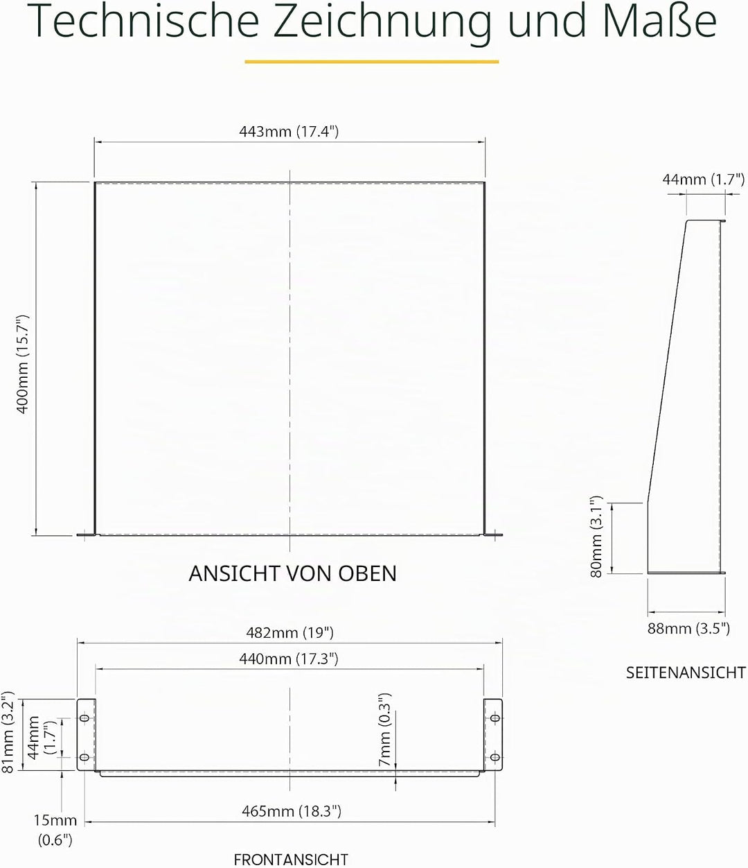 StarTech.com 2HE 19 Zoll Fachboden für Netzwerkschrank - Freitragendes Serverschrank boden/rack abla