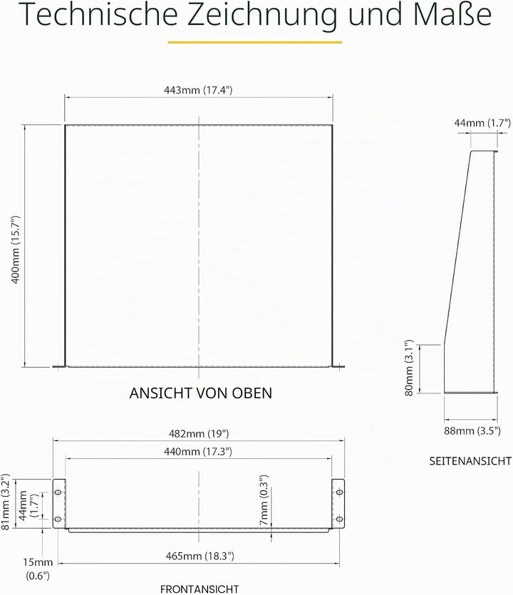 StarTech.com 2HE 19 Zoll Fachboden für Netzwerkschrank - Freitragendes Serverschrank boden/rack abla