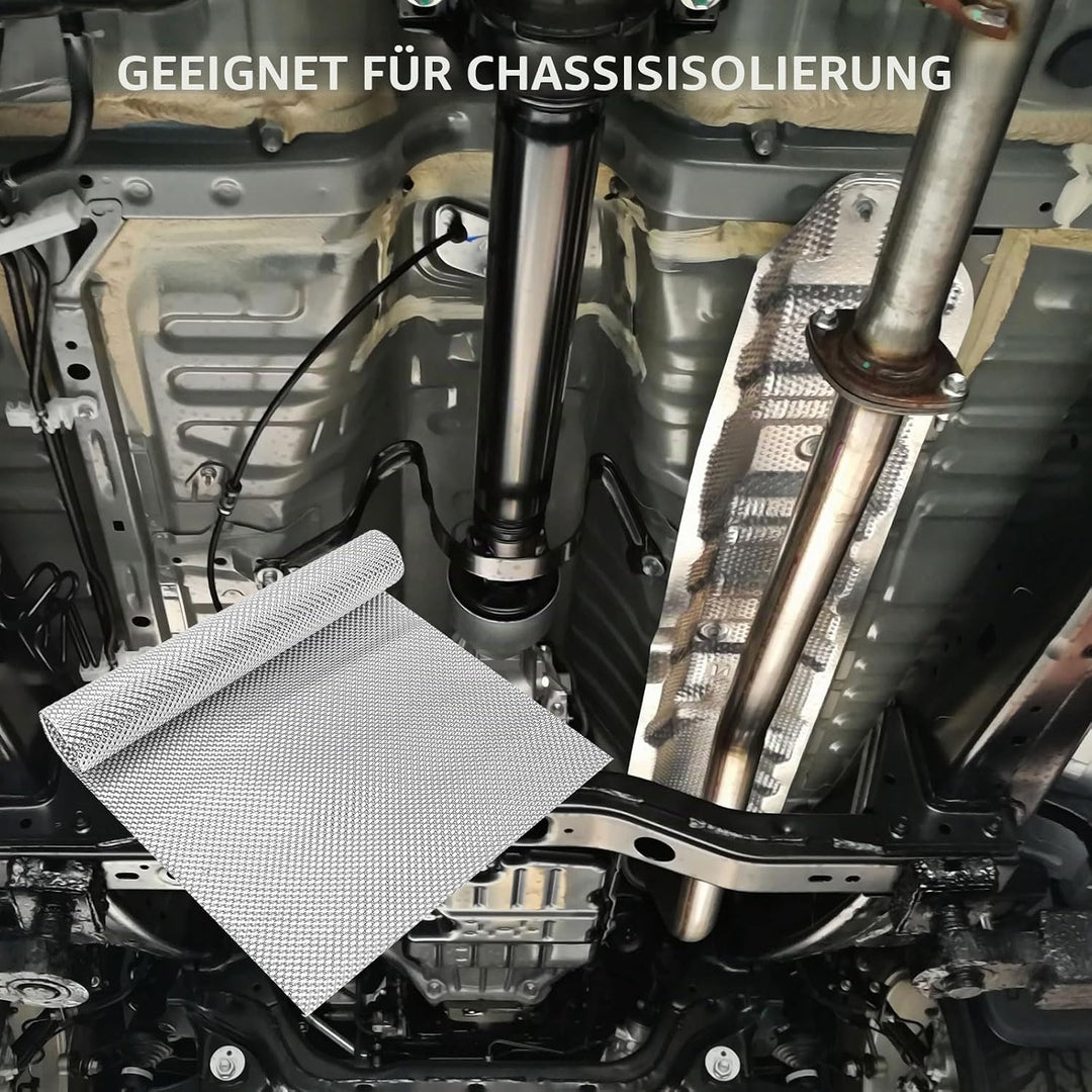 Auto Hitzeschutzblech Auspuff Hitzeschutzmatte 100cm × 40cm Hitzeschutzplatte Aluminium Hitzeschutz