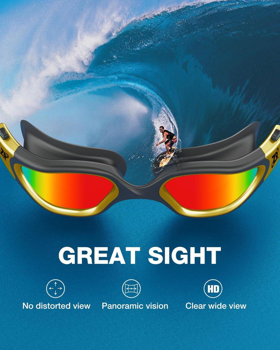 ZIONOR G1 - Polarisierte Schwimmbrille für Unisex und Erwachsene und Damen, beschlagfrei, 100% UV-Sc