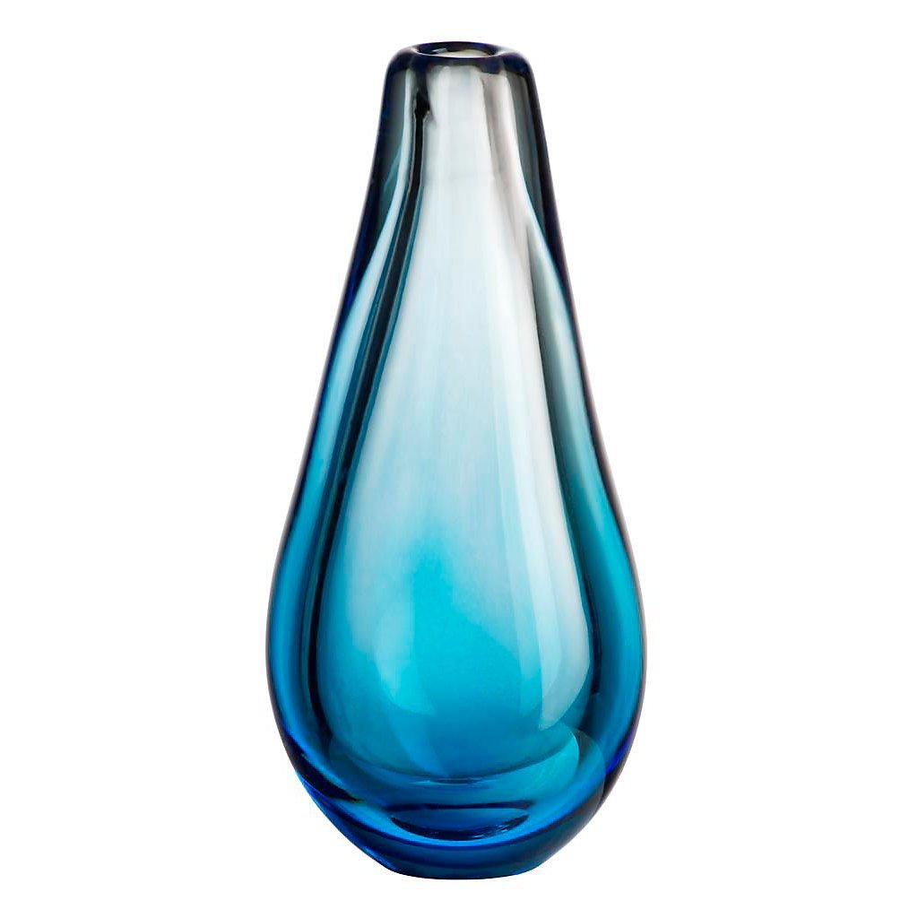 CRISTALICA Blumenvase Glas Vase Tischvase Tischdeko Hochzeitdeko Raumdekoration Acera Blau 30 cm Gla