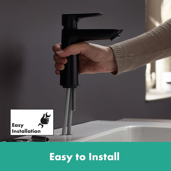 hansgrohe Wasserhahn Talis E CoolStart (wassersparende Armatur mit hohem Auslauf 110mm, Zugstangen-