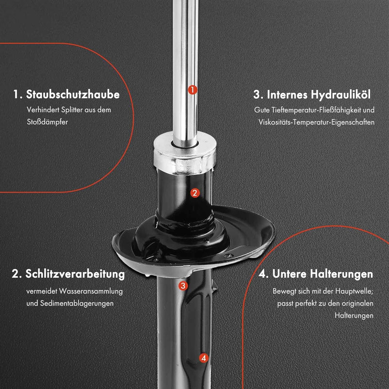 Frankberg 2x Stossdämpfer Vorne Links Rechts Kompatibel mit A3 8P7 Cabriolet 1.2L-2.0L 2008-2013 Gol