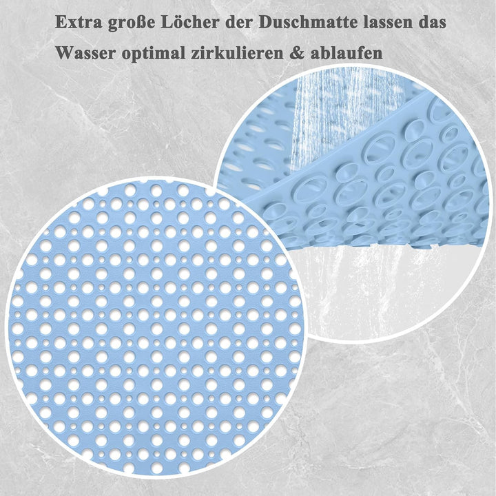 Duschmatte rutschfest 70x70cm Duscheinlage, Weiches TPE Antirutschmatte mit Saugnäpfe für Dusche ode