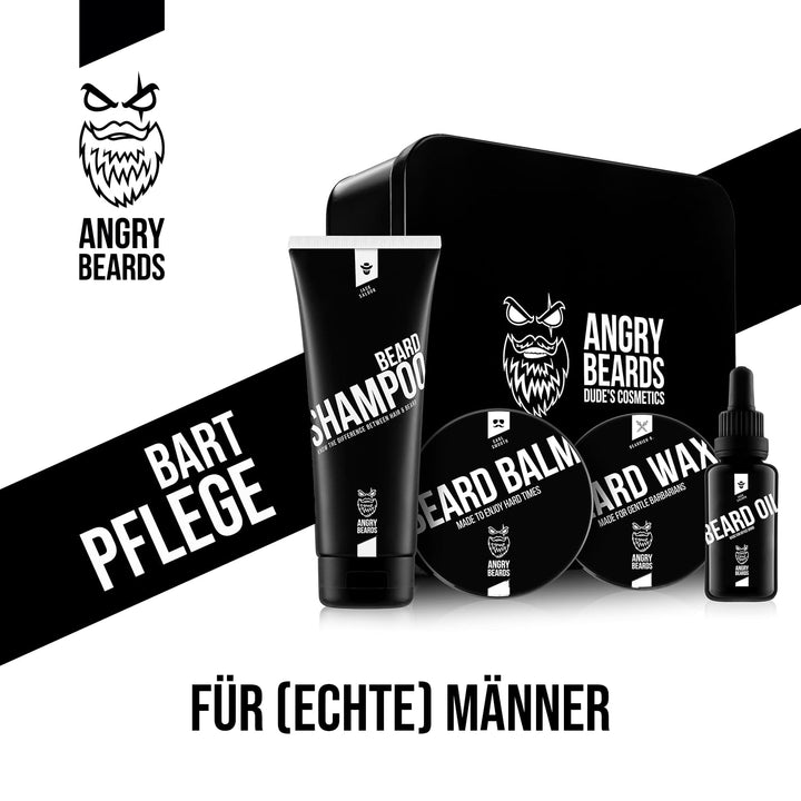 Angry Beards Bartpflege Set | Komplettes Pflegeset für Bartwachstum & Styling | Enthält Bartöl, Bart