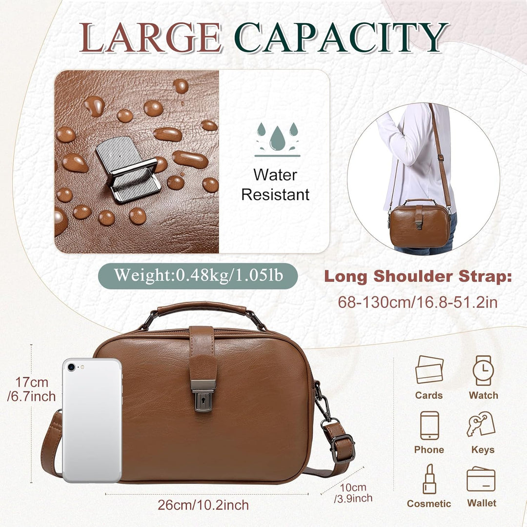 Kasgo Umhängetasche Damen, Elegant PU Leder Crossbody Bag Schultertasche Klein Handtasche für Frauen