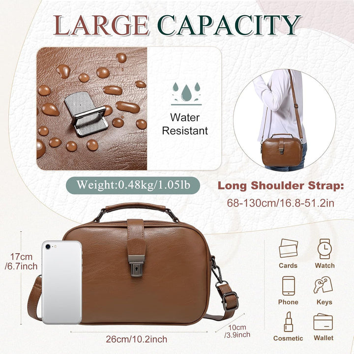 Kasgo Umhängetasche Damen, Elegant PU Leder Crossbody Bag Schultertasche Klein Handtasche für Frauen