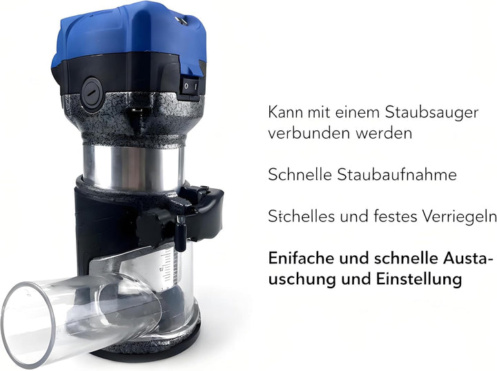 Aluminiumlegierungsbasis für Tauchfräse, Verstellbare Trimmmaschinenbasis, Trimmmaschinen-Staubsamme