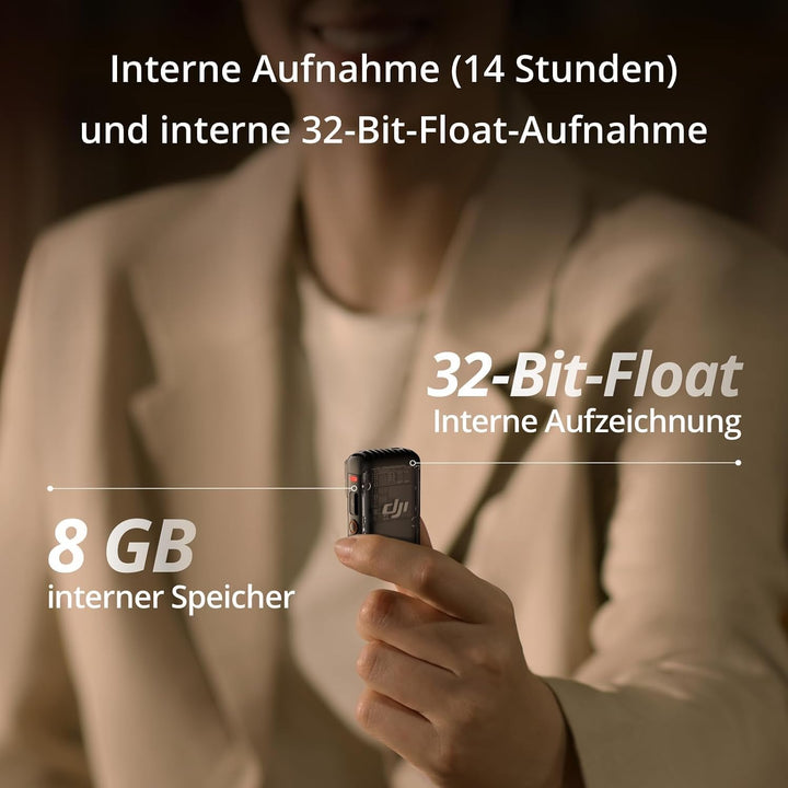 DJI Mic 2 (2 Sender + 1 Empfänger + Ladeschale), kabelloses Mikrofon für Kamera/Handy, Vlog, Streami