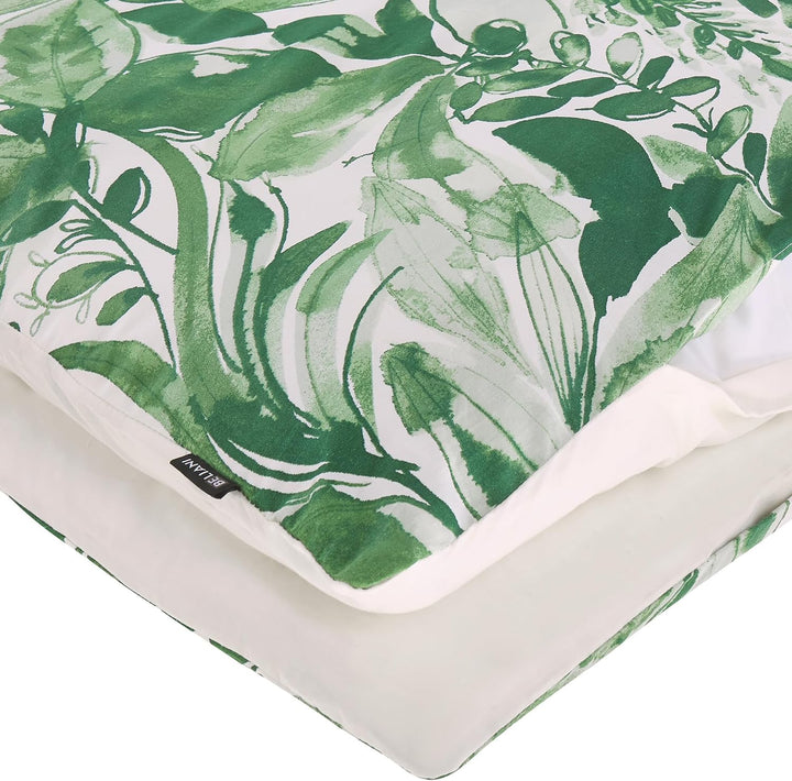 Modernes Bettwäsche Set weiss / grün Baumwolle 135 x 200 cm Greenwood
