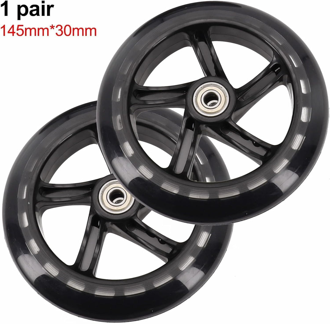 2er-Pack Scooter-Rad, 125mm - 200mm Scooter-Räder mit Lagern für Roller, Rollschuhe, Trolleys, Zentr