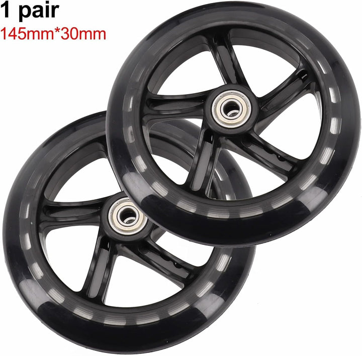 2er-Pack Scooter-Rad, 125mm - 200mm Scooter-Räder mit Lagern für Roller, Rollschuhe, Trolleys, Zentr