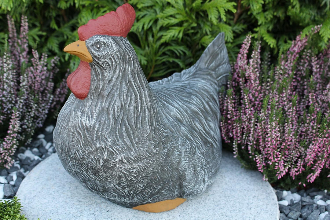 STEINFIGUREN SPICKER Steinfigur Huhn, Henne, Hahn 2er Set 135/1, 180/1 Gartenfigur Steinguss Tierfig