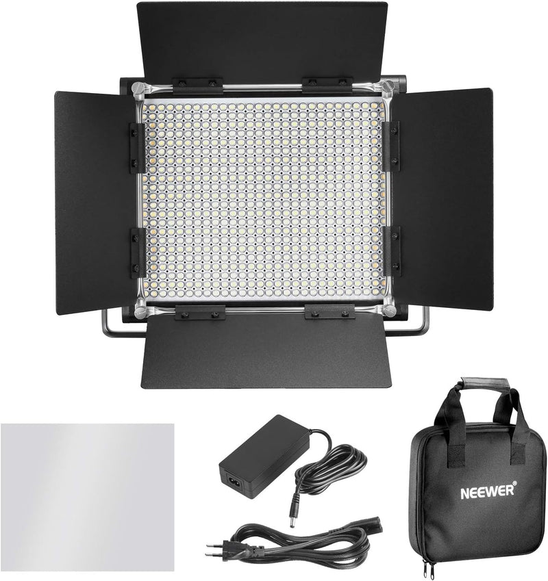 Neewer Dimmbare Bi-farbige LED mit u-Haltewinkel und Barndoor Berufsvideo-Licht für Studio, Videoauf